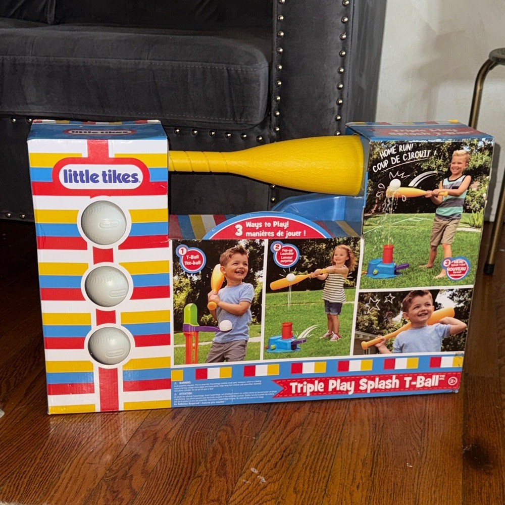 Little Tikes Triple Play Splash T-Ball Set - Yellow Bat